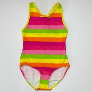 Hanna Andersson Rainbow Stripe One Piece Swimsuit 160 14 16